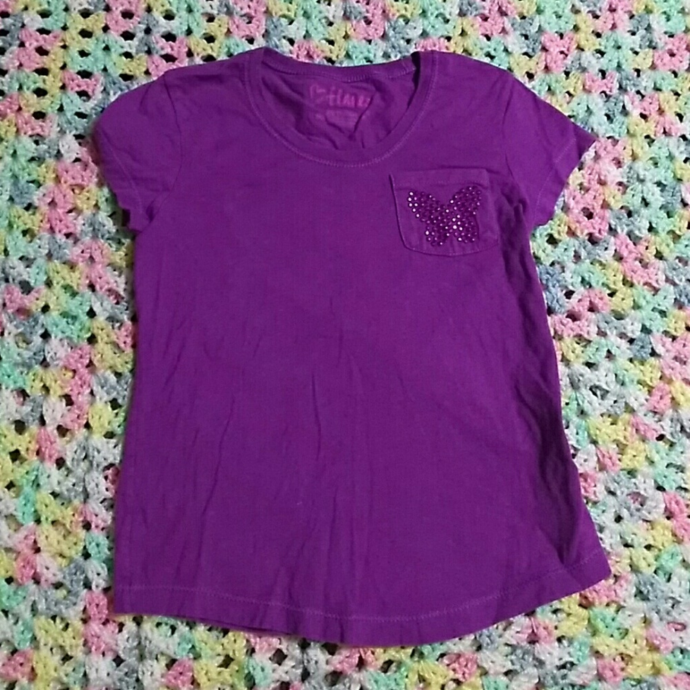 Purple butterfly Hanes tshirt